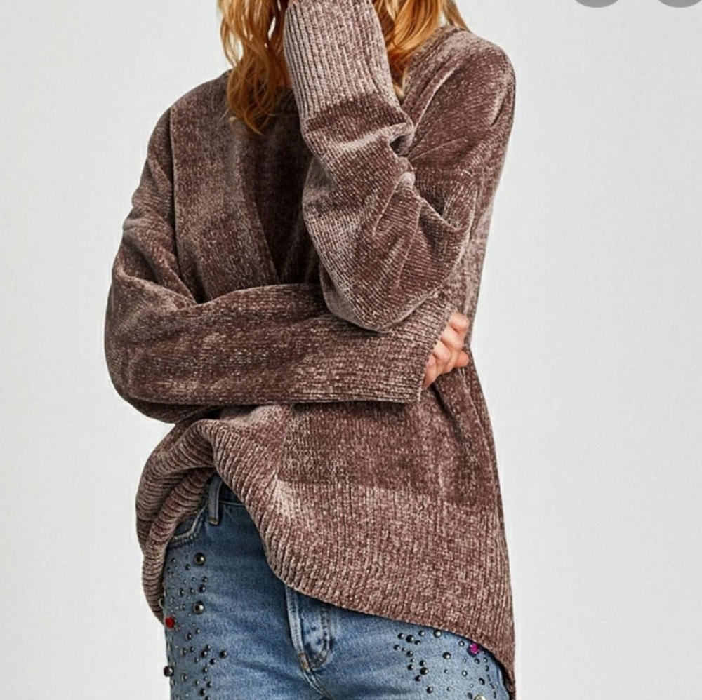 Zara Chenille Oversized Sweater - Picture 1 of 8